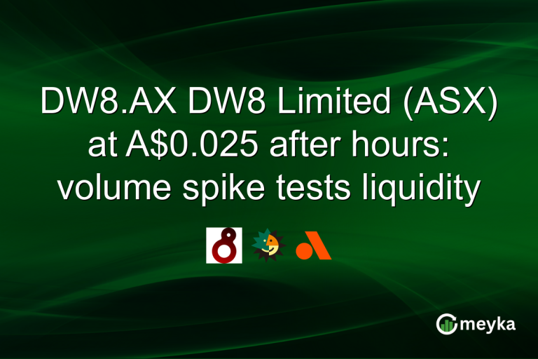 DW8.AX DW8 Limited (ASX) at A$0.025 after hours: volume spike tests liquidity