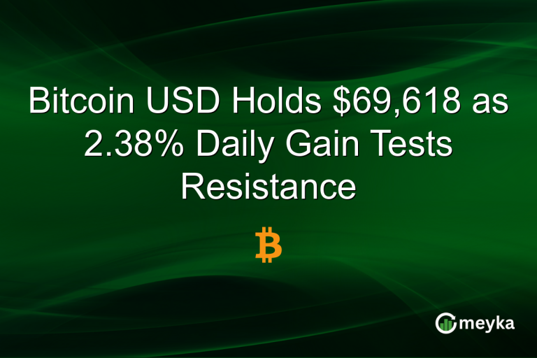 Bitcoin USD Holds $69,618 as 2.38% Daily Gain Tests Resistance