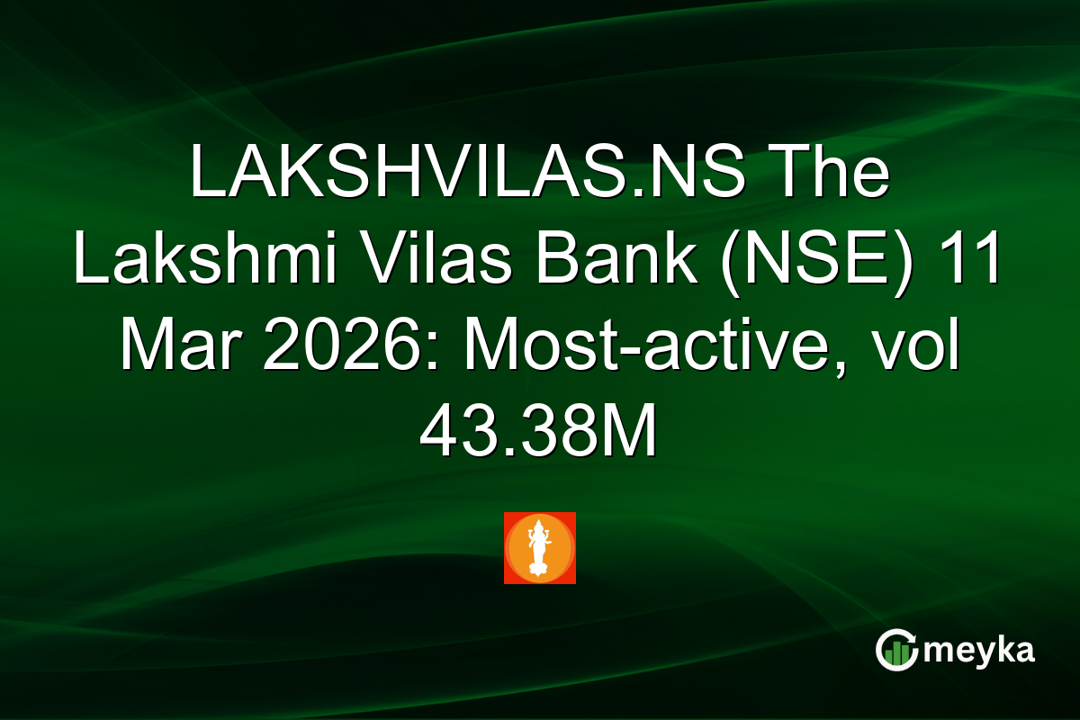LAKSHVILAS.NS The Lakshmi Vilas Bank (NSE) 11 Mar 2026: Most-active, vol 43.38M