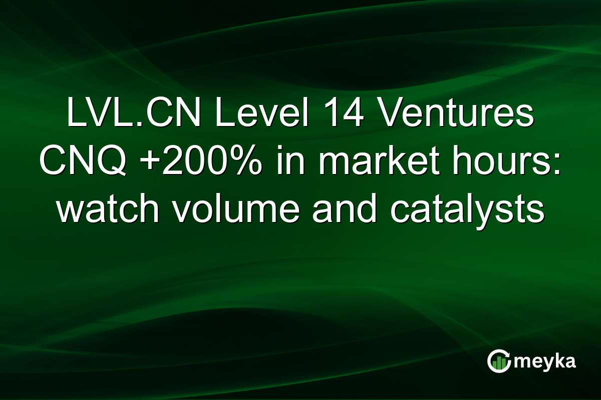 LVL.CN Level 14 Ventures CNQ +200% in market hours: watch volume and catalysts