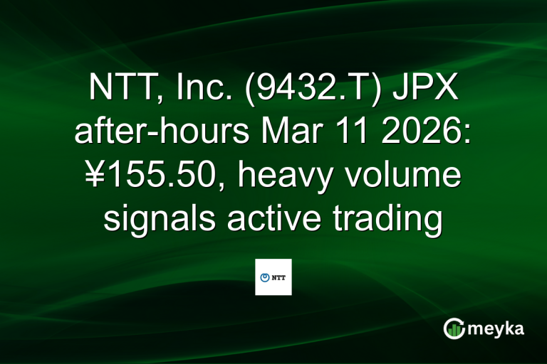NTT, Inc. (9432.T) JPX after-hours Mar 11 2026: ¥155.50, heavy volume signals active trading