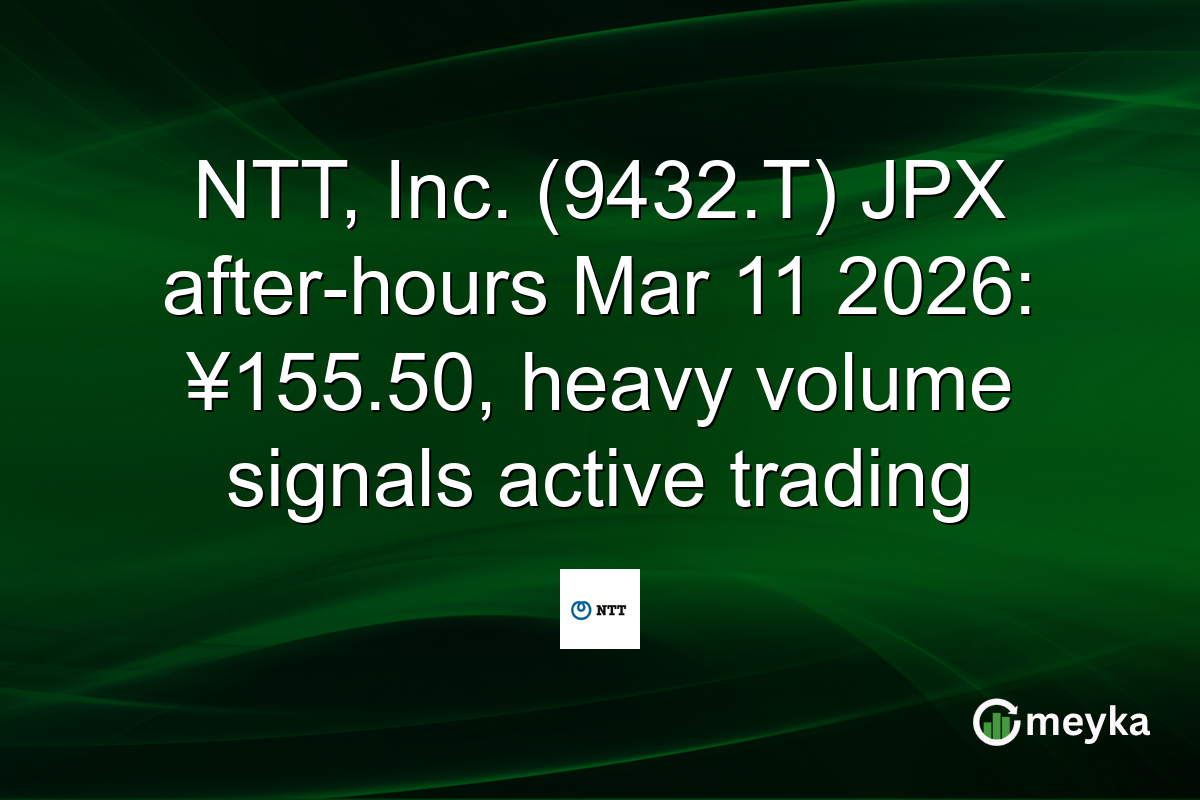 NTT, Inc. (9432.T) JPX after-hours Mar 11 2026: ¥155.50, heavy volume signals active trading