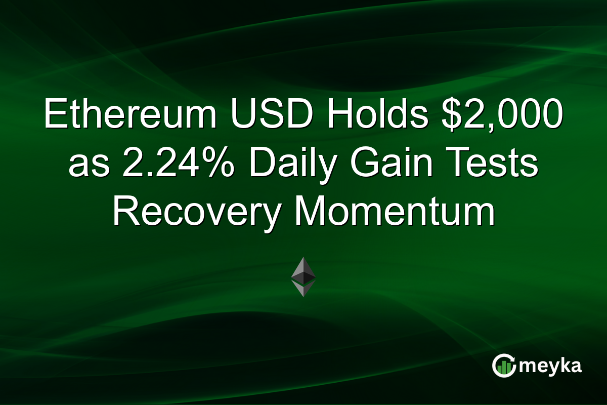 Ethereum USD Holds $2,000 as 2.24% Daily Gain Tests Recovery Momentum