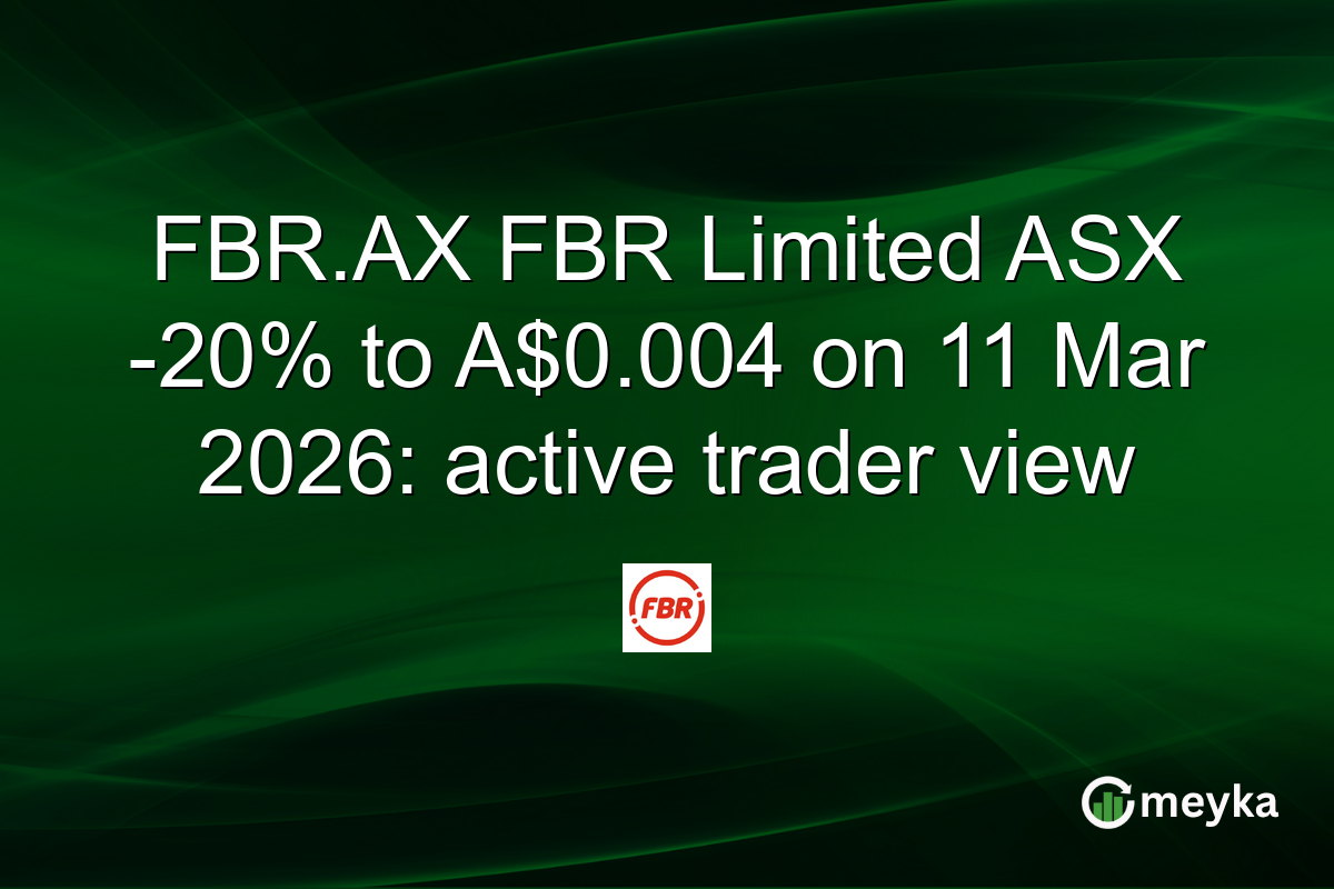FBR.AX FBR Limited ASX -20% to A$0.004 on 11 Mar 2026: active trader view