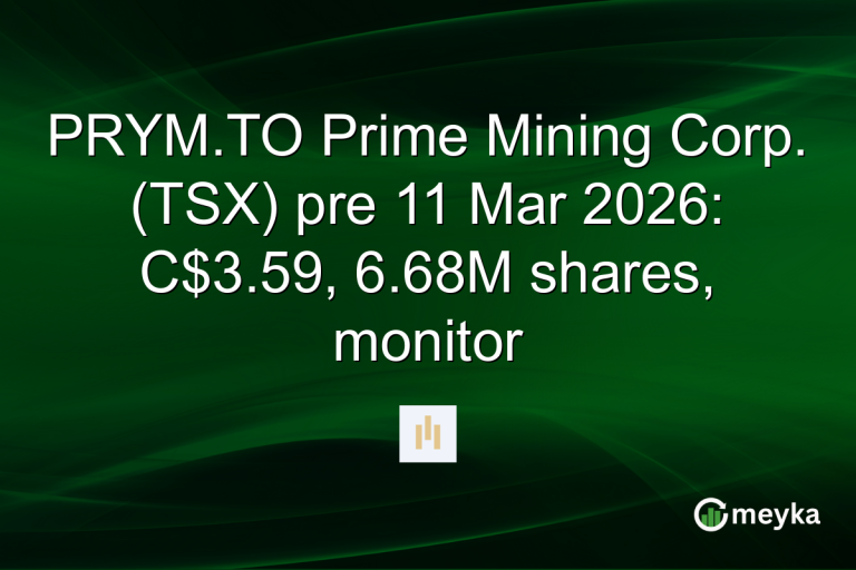 PRYM.TO Prime Mining Corp. (TSX) pre 11 Mar 2026: C$3.59, 6.68M shares, monitor