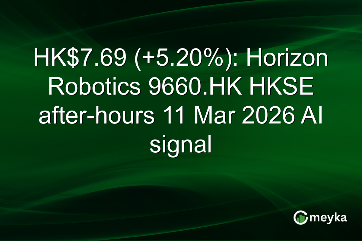 HK$7.69 (+5.20%): Horizon Robotics 9660.HK HKSE after-hours 11 Mar 2026 AI signal