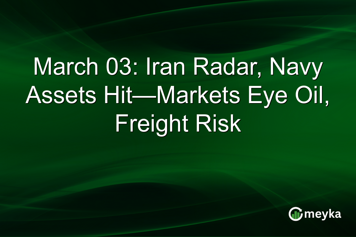 March 03: Iran Radar, Navy Assets Hit—Markets Eye Oil, Freight Risk