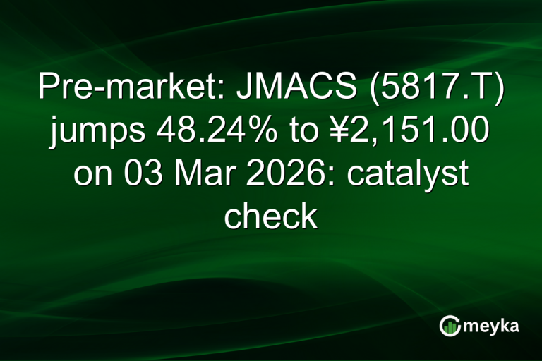 Pre-market: JMACS (5817.T) jumps 48.24% to ¥2,151.00 on 03 Mar 2026: catalyst check