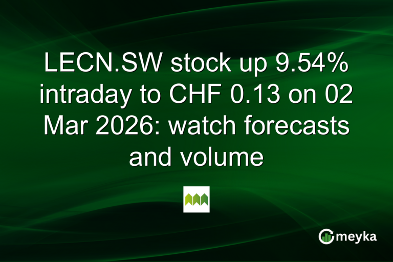 LECN.SW stock up 9.54% intraday to CHF 0.13 on 02 Mar 2026: watch forecasts and volume
