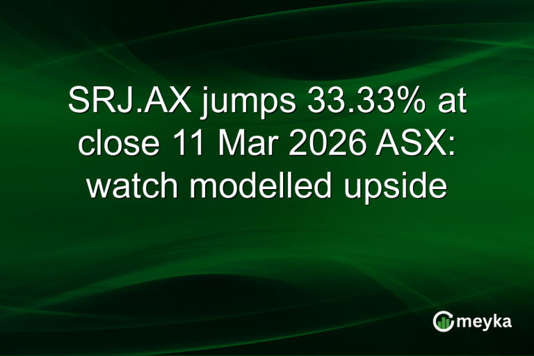 SRJ.AX jumps 33.33% at close 11 Mar 2026 ASX: watch modelled upside