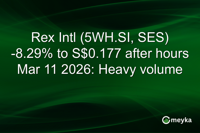 Rex Intl (5WH.SI, SES) -8.29% to S$0.177 after hours Mar 11 2026: Heavy volume