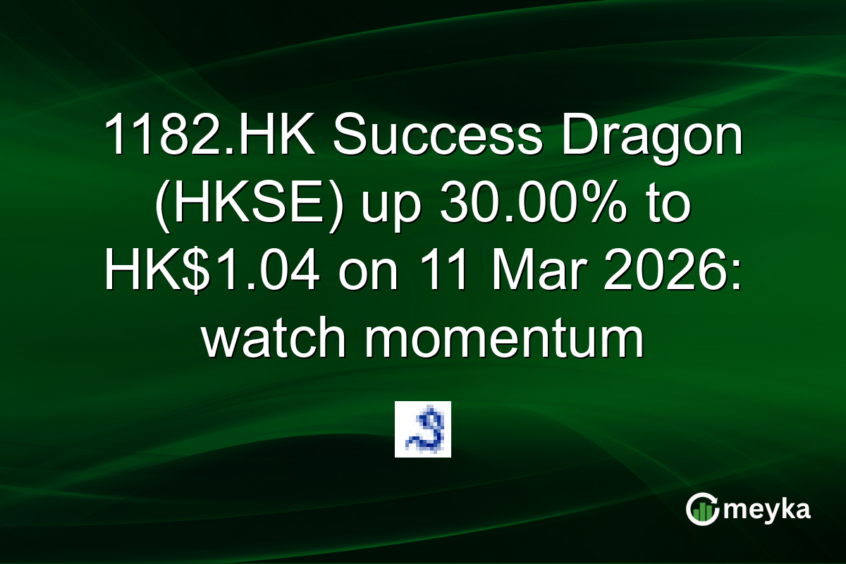 1182.HK Success Dragon (HKSE) up 30.00% to HK$1.04 on 11 Mar 2026: watch momentum