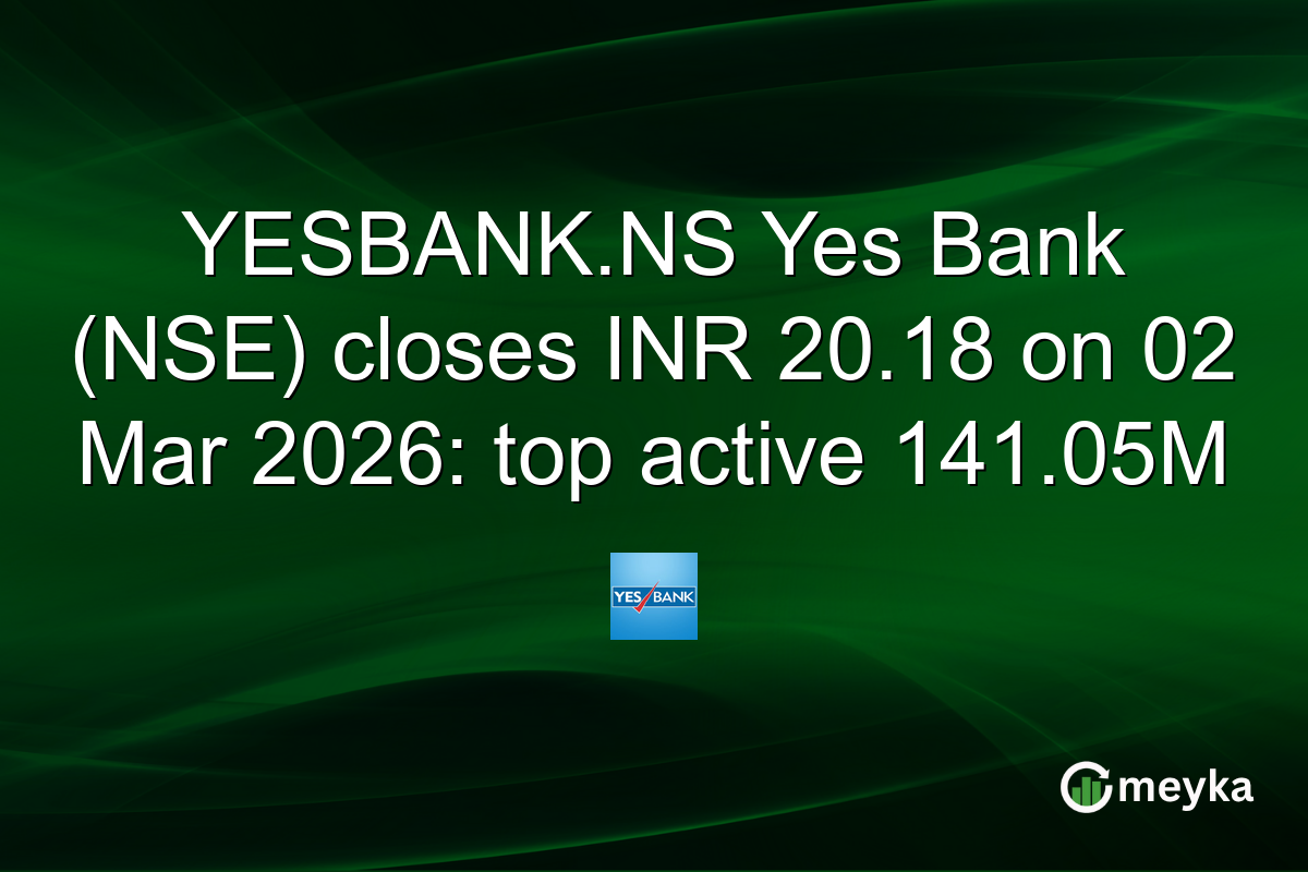 YESBANK.NS Yes Bank (NSE) closes INR 20.18 on 02 Mar 2026: top active 141.05M