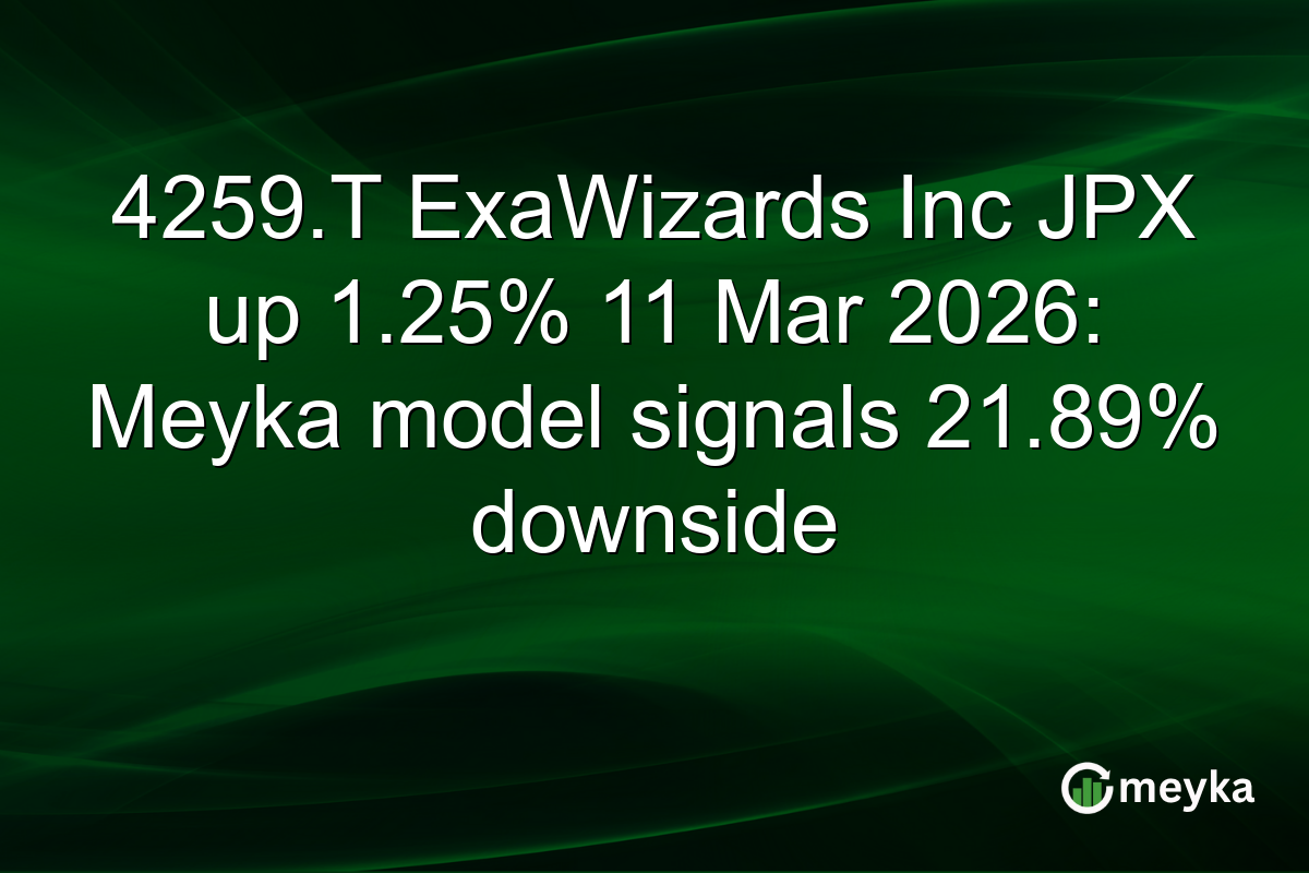 4259.T ExaWizards Inc JPX up 1.25% 11 Mar 2026: Meyka model signals 21.89% downside