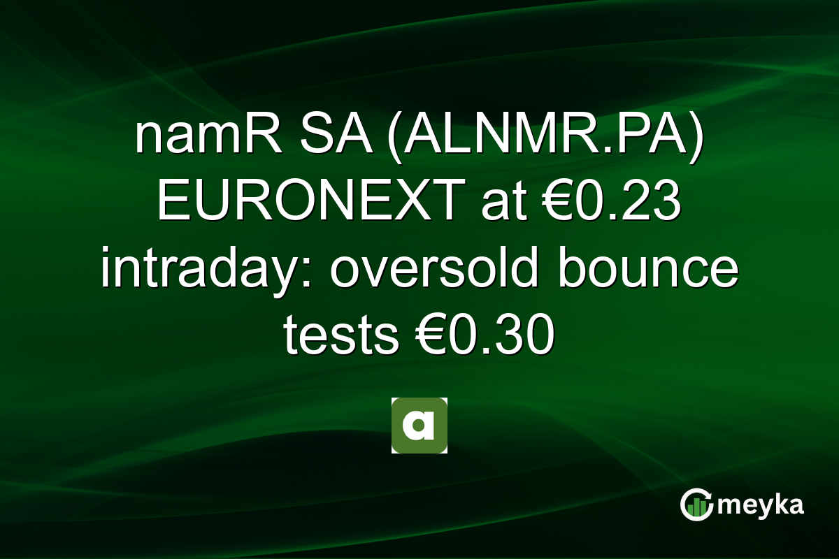 namR SA (ALNMR.PA) EURONEXT at €0.23 intraday: oversold bounce tests €0.30