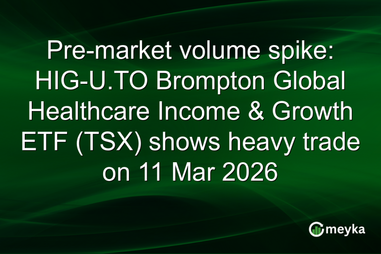 Pre-market volume spike: HIG-U.TO Brompton Global Healthcare Income & Growth ETF (TSX) shows heavy trade on 11 Mar 2026