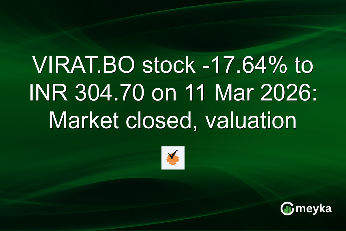 VIRAT.BO stock -17.64% to INR 304.70 on 11 Mar 2026: Market closed, valuation