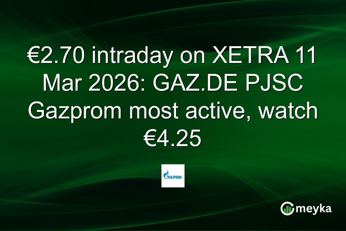 €2.70 intraday on XETRA 11 Mar 2026: GAZ.DE PJSC Gazprom most active, watch €4.25