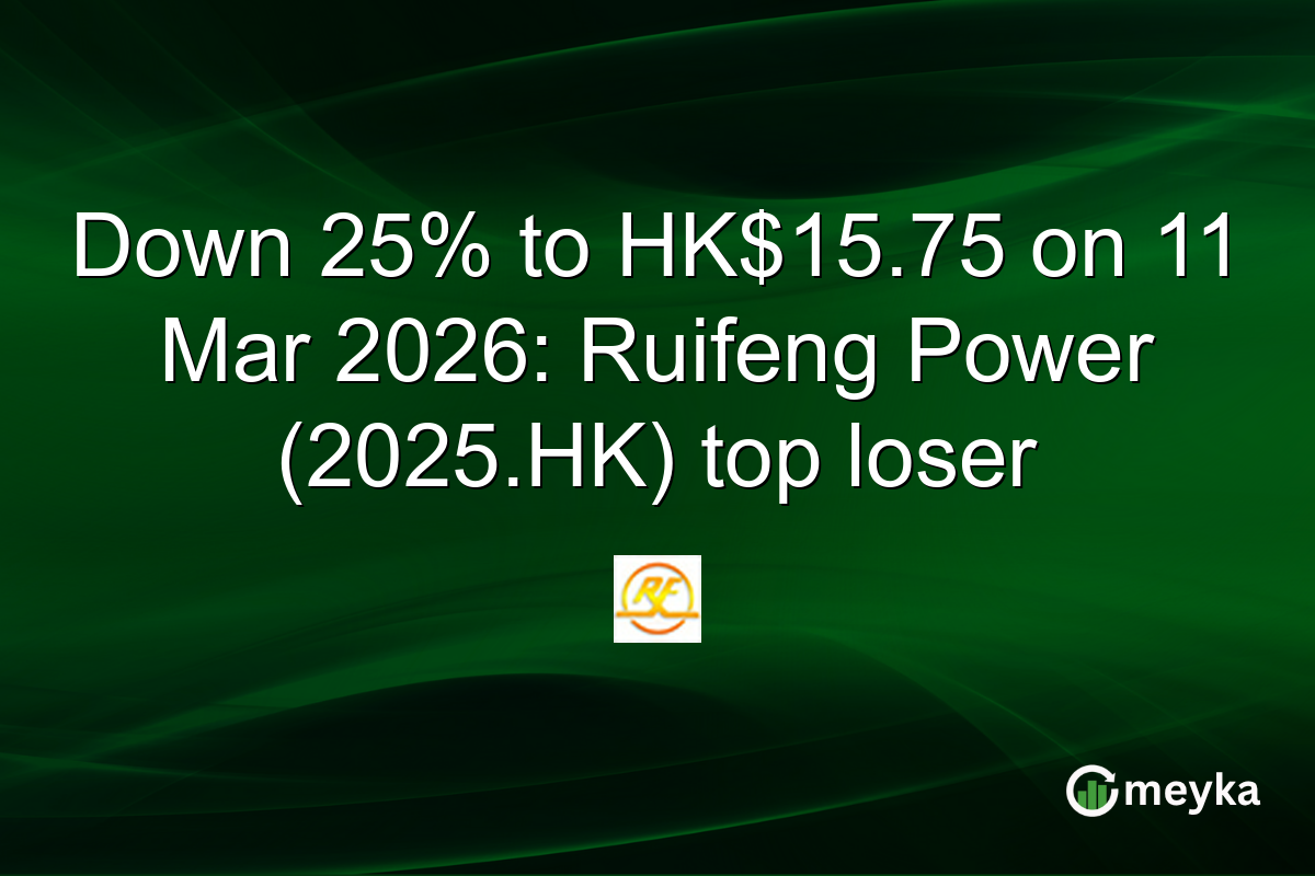 Down 25% to HK$15.75 on 11 Mar 2026: Ruifeng Power (2025.HK) top loser