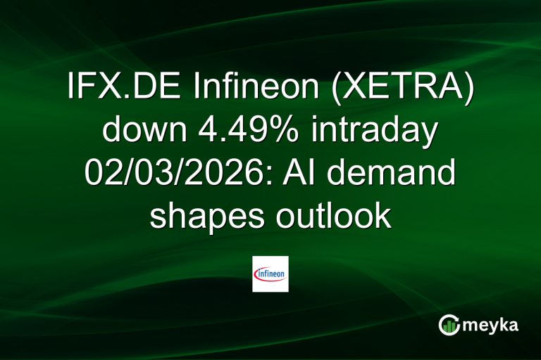 IFX.DE Infineon (XETRA) down 4.49% intraday 02/03/2026: AI demand shapes outlook