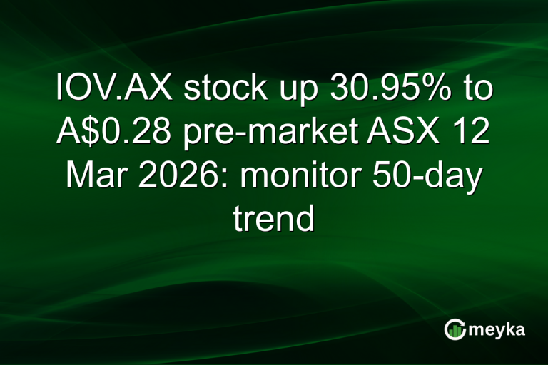 IOV.AX stock up 30.95% to A$0.28 pre-market ASX 12 Mar 2026: monitor 50-day trend