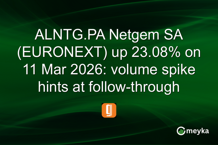 ALNTG.PA Netgem SA (EURONEXT) up 23.08% on 11 Mar 2026: volume spike hints at follow-through