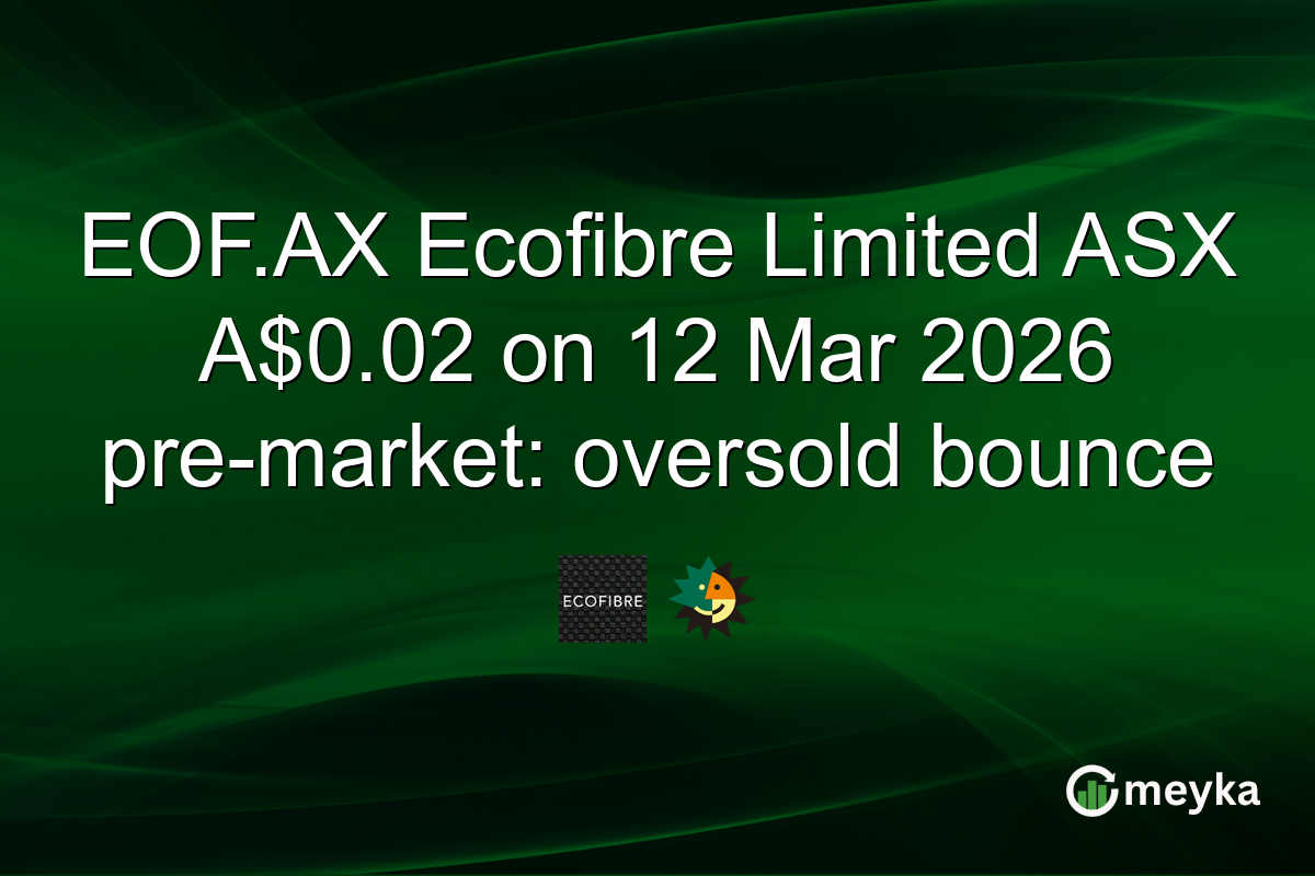 EOF.AX Ecofibre Limited ASX A$0.02 on 12 Mar 2026 pre-market: oversold bounce