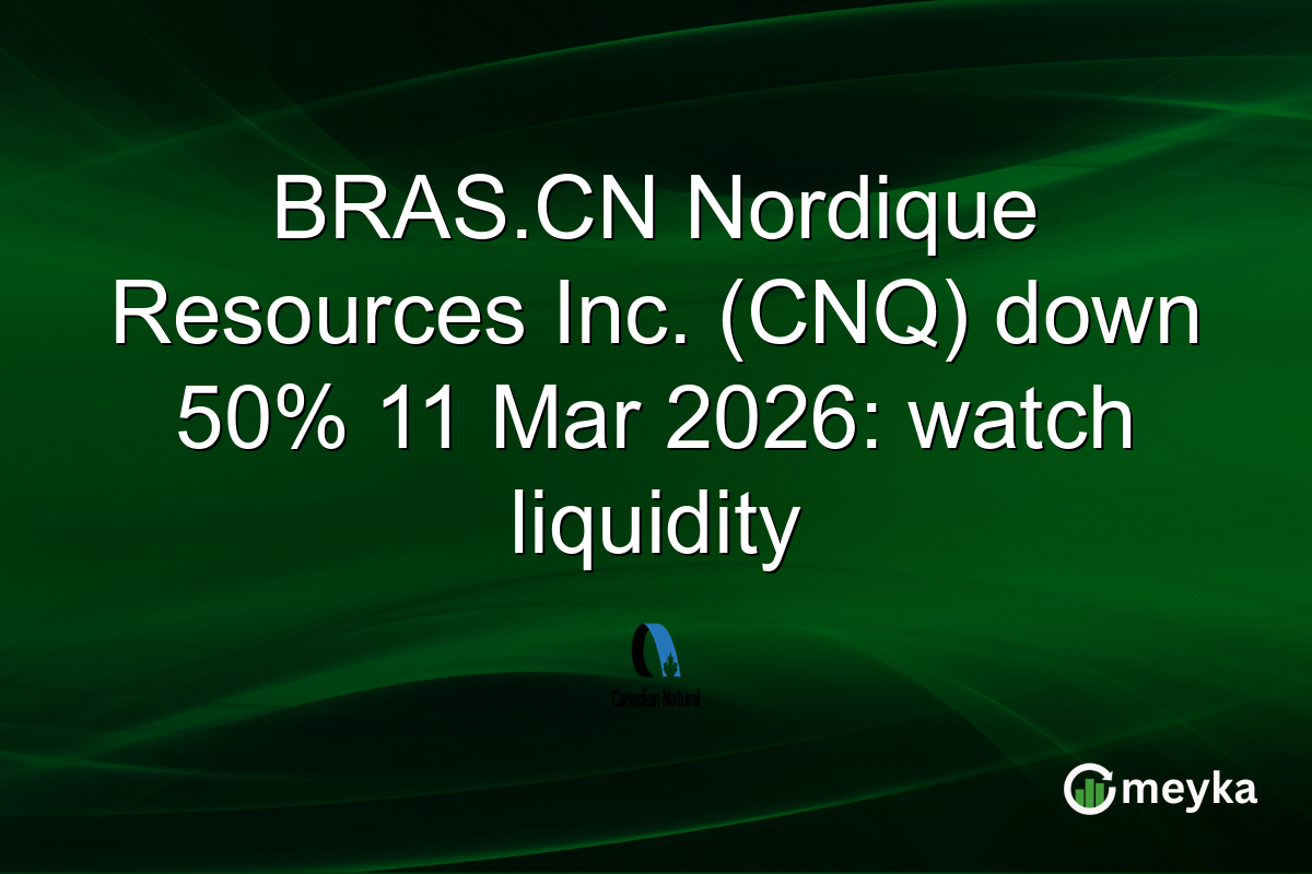 BRAS.CN Nordique Resources Inc. (CNQ) down 50% 11 Mar 2026: watch liquidity