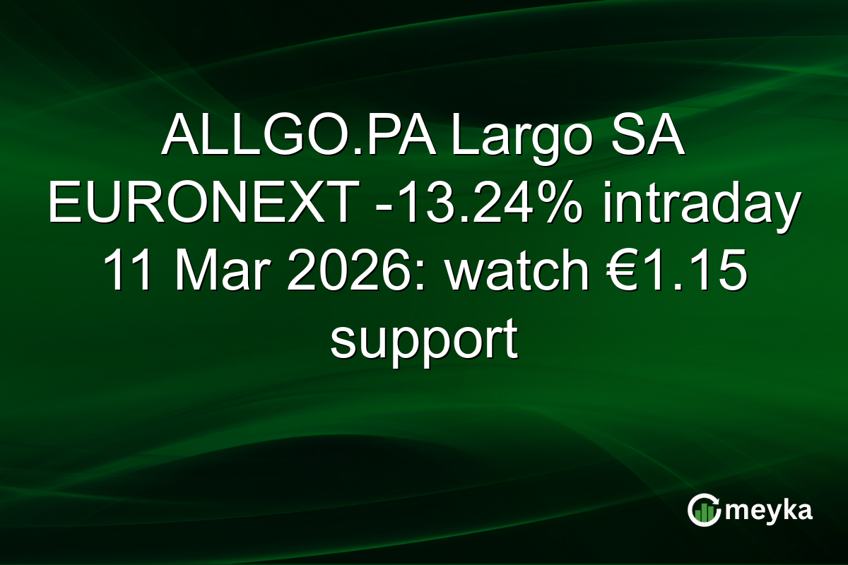 ALLGO.PA Largo SA EURONEXT -13.24% intraday 11 Mar 2026: watch €1.15 support
