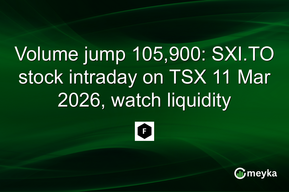 Volume jump 105,900: SXI.TO stock intraday on TSX 11 Mar 2026, watch liquidity
