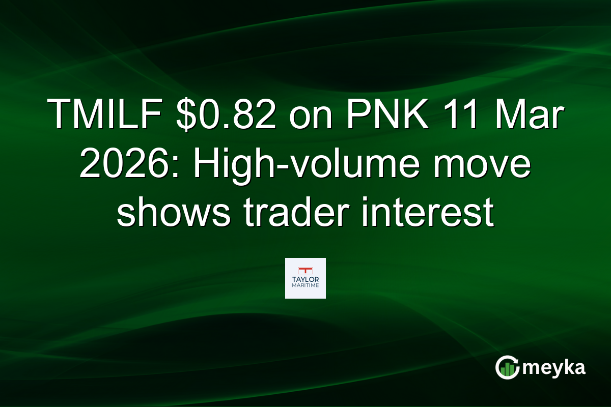 TMILF $0.82 on PNK 11 Mar 2026: High-volume move shows trader interest