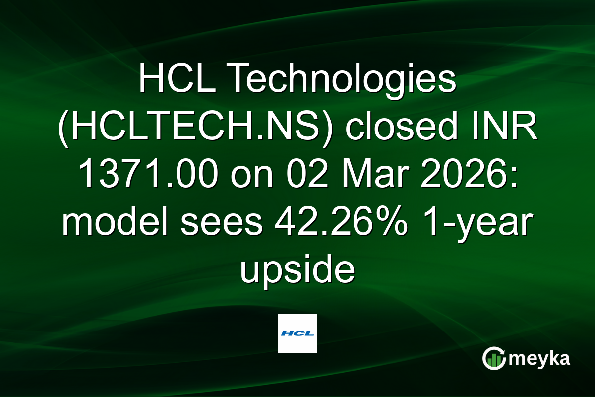HCL Technologies (HCLTECH.NS) closed INR 1371.00 on 02 Mar 2026: model sees 42.26% 1-year upside