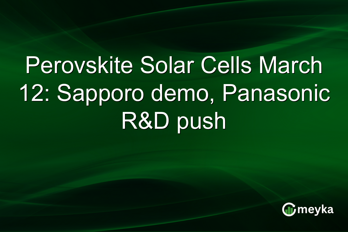Perovskite Solar Cells March 12: Sapporo demo, Panasonic R&D push