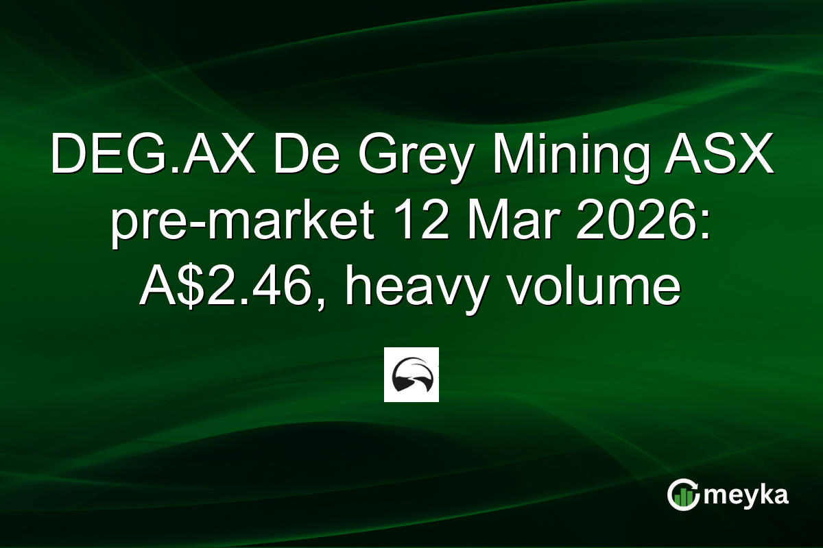 DEG.AX De Grey Mining ASX pre-market 12 Mar 2026: A$2.46, heavy volume