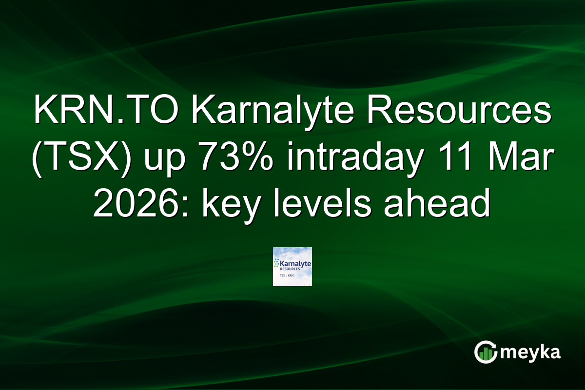 KRN.TO Karnalyte Resources (TSX) up 73% intraday 11 Mar 2026: key levels ahead