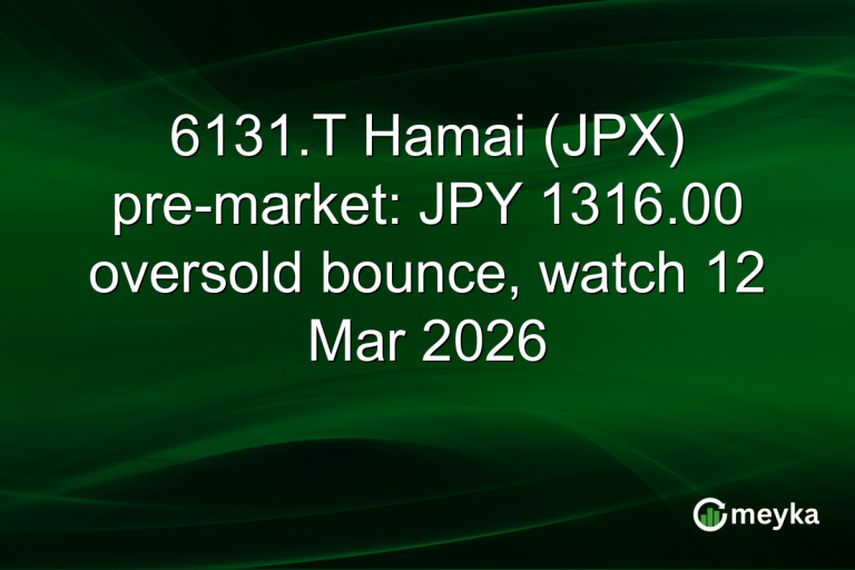 6131.T Hamai (JPX) pre-market: JPY 1316.00 oversold bounce, watch 12 Mar 2026