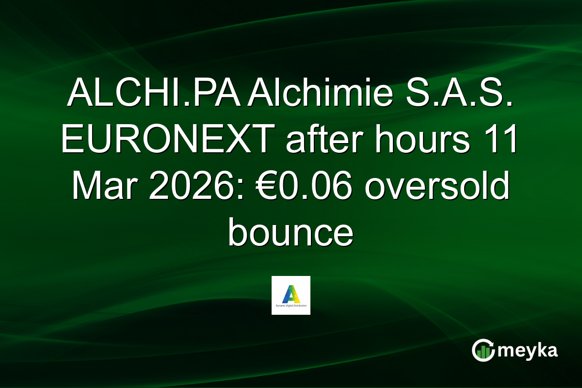 ALCHI.PA Alchimie S.A.S. EURONEXT after hours 11 Mar 2026: €0.06 oversold bounce