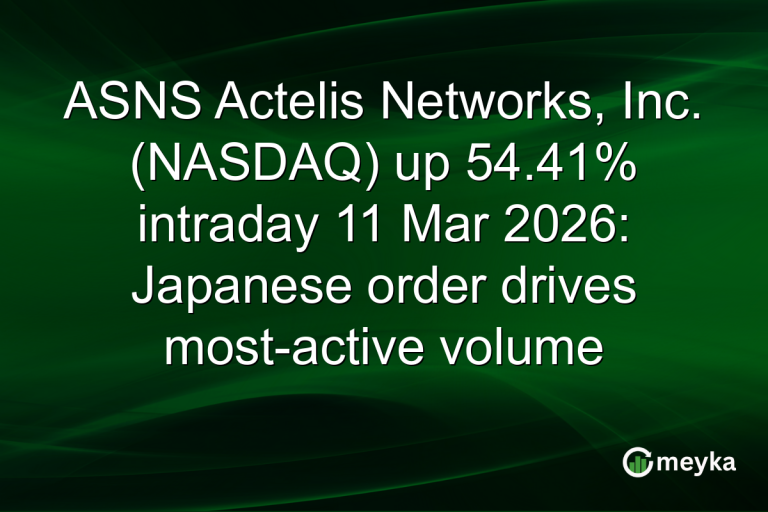 ASNS Actelis Networks, Inc. (NASDAQ) up 54.41% intraday 11 Mar 2026: Japanese order drives most-active volume