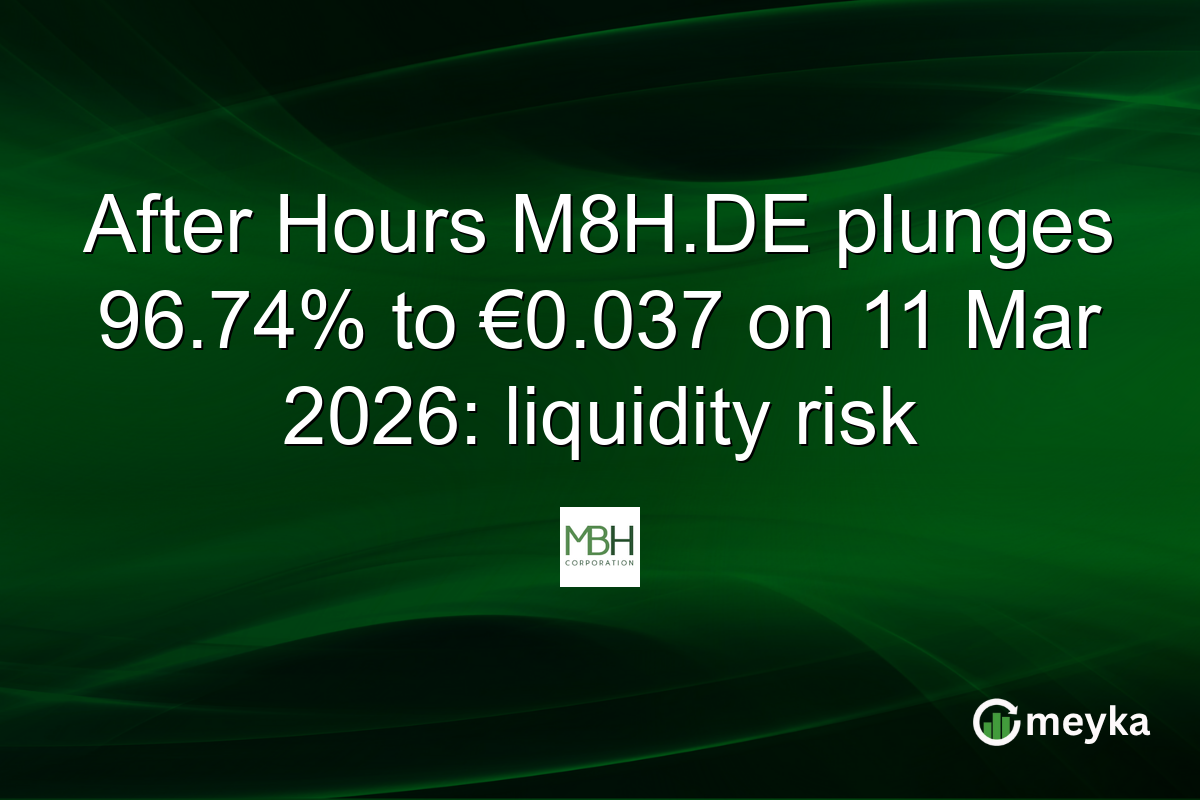 After Hours M8H.DE plunges 96.74% to €0.037 on 11 Mar 2026: liquidity risk