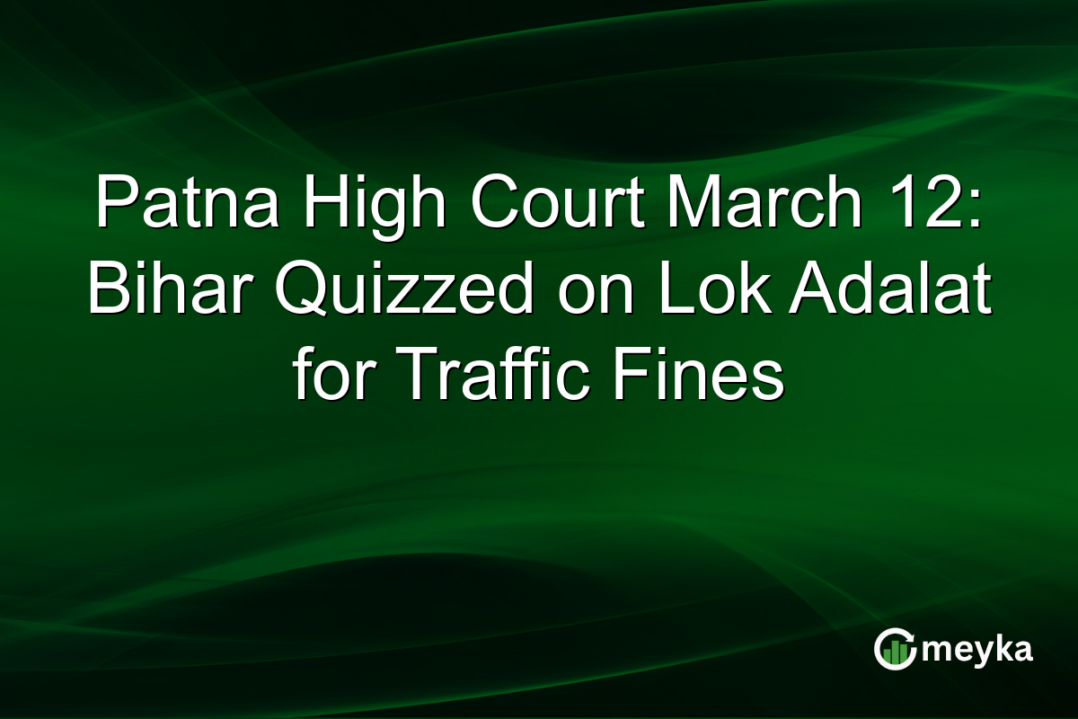 Patna High Court March 12: Bihar Quizzed on Lok Adalat for Traffic Fines
