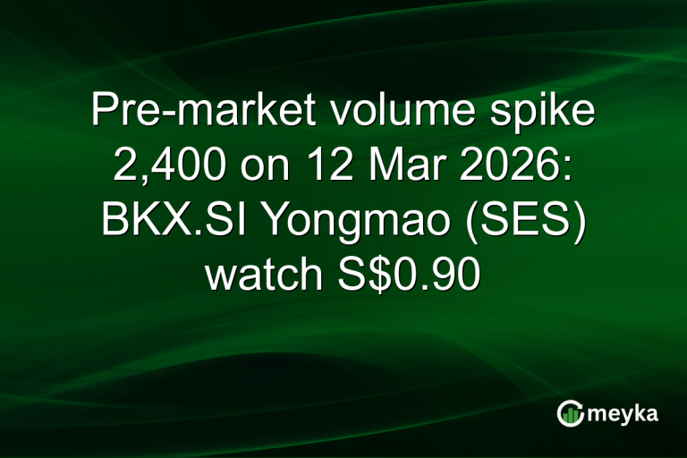 Pre-market volume spike 2,400 on 12 Mar 2026: BKX.SI Yongmao (SES) watch S$0.90