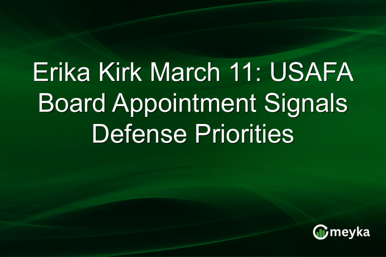 Erika Kirk March 11: USAFA Board Appointment Signals Defense Priorities