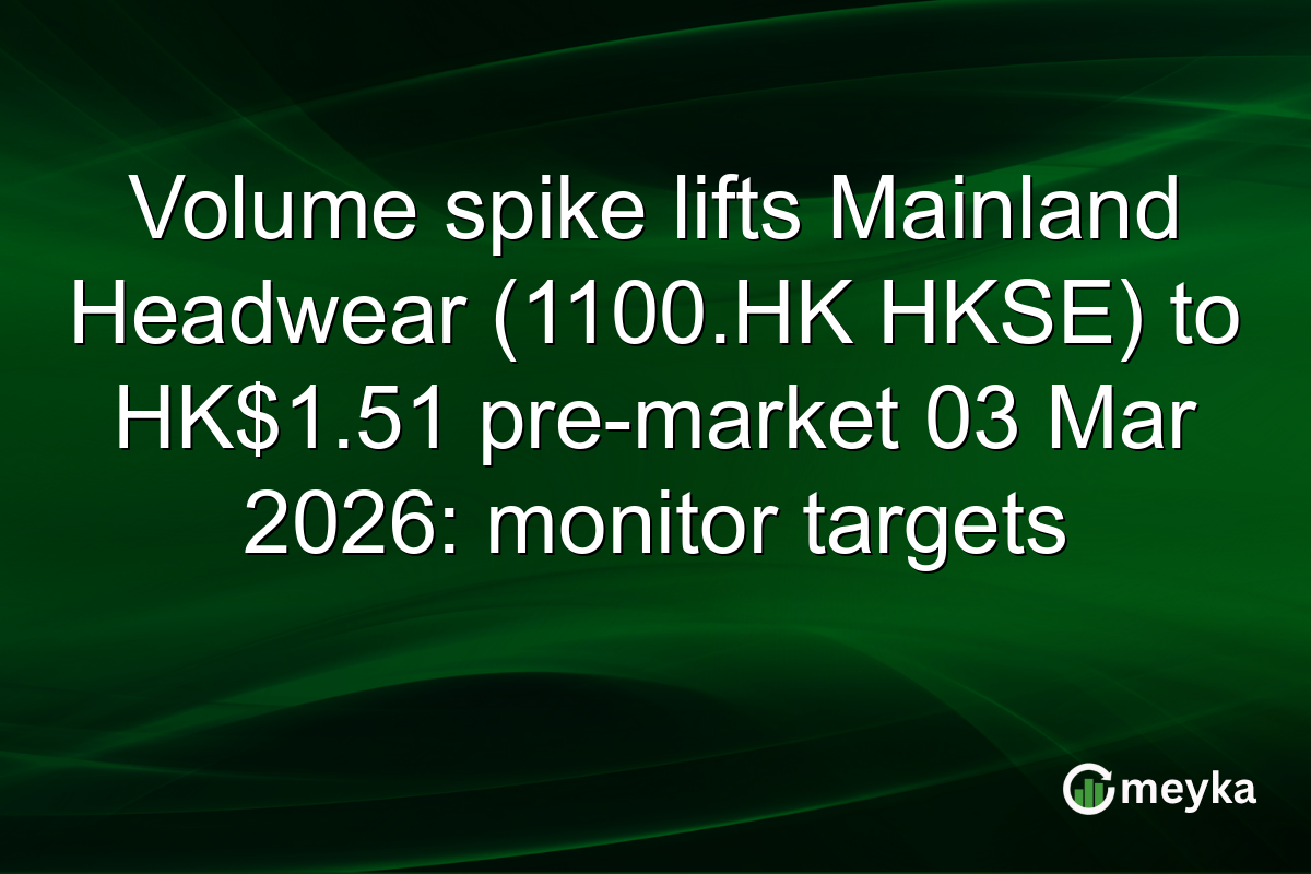 Volume spike lifts Mainland Headwear (1100.HK HKSE) to HK$1.51 pre-market 03 Mar 2026: monitor targets