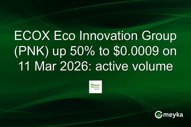 ECOX Eco Innovation Group (PNK) up 50% to $0.0009 on 11 Mar 2026: active volume