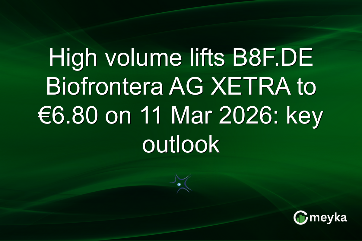 High volume lifts B8F.DE Biofrontera AG XETRA to €6.80 on 11 Mar 2026: key outlook