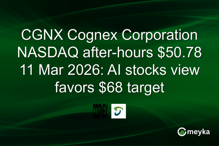CGNX Cognex Corporation NASDAQ after-hours $50.78 11 Mar 2026: AI stocks view favors $68 target