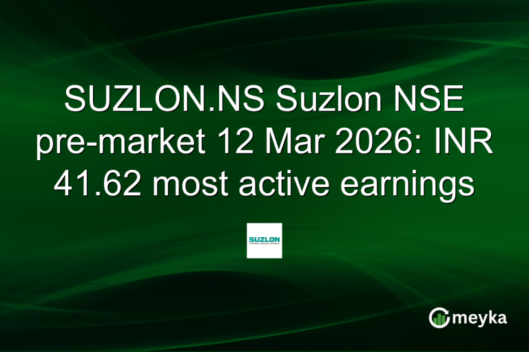 SUZLON.NS Suzlon NSE pre-market 12 Mar 2026: INR 41.62 most active earnings