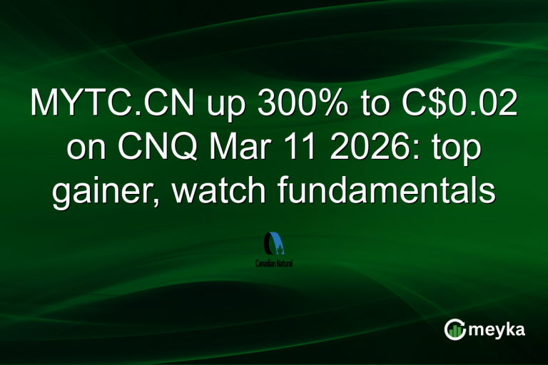 MYTC.CN up 300% to C$0.02 on CNQ Mar 11 2026: top gainer, watch fundamentals