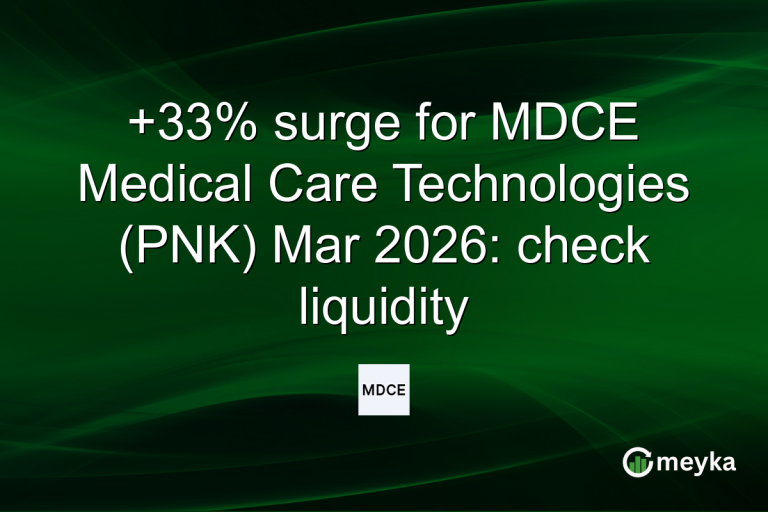 +33% surge for MDCE Medical Care Technologies (PNK) Mar 2026: check liquidity