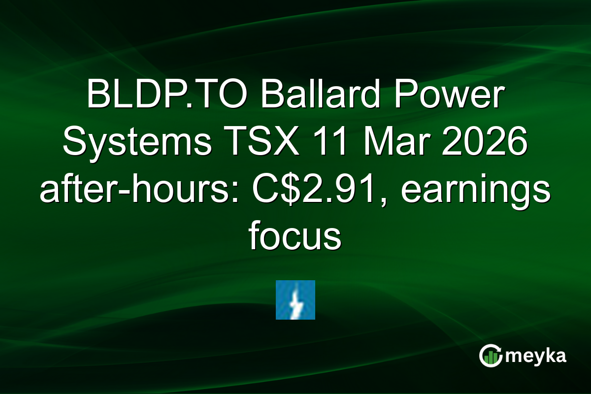 BLDP.TO Ballard Power Systems TSX 11 Mar 2026 after-hours: C$2.91, earnings focus